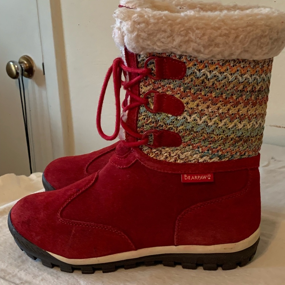 Beautiful Red Snow boots, never worn.
